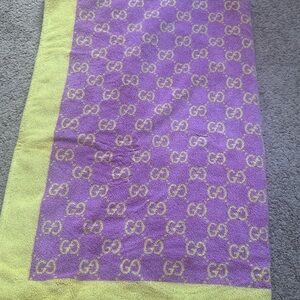 Gucci Cotton Terry Beach Macro GG Towel Pink Candy Mousse Acid One Size